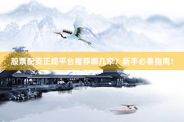 股票配资正规平台推荐哪几家？新手必看指南！