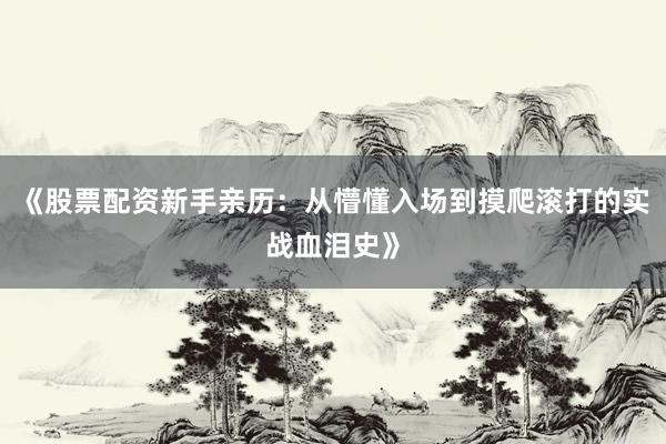 《股票配资新手亲历：从懵懂入场到摸爬滚打的实战血泪史》